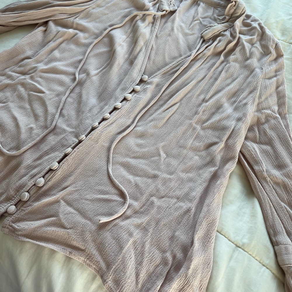 En Creme Blush Button-Down Blouse